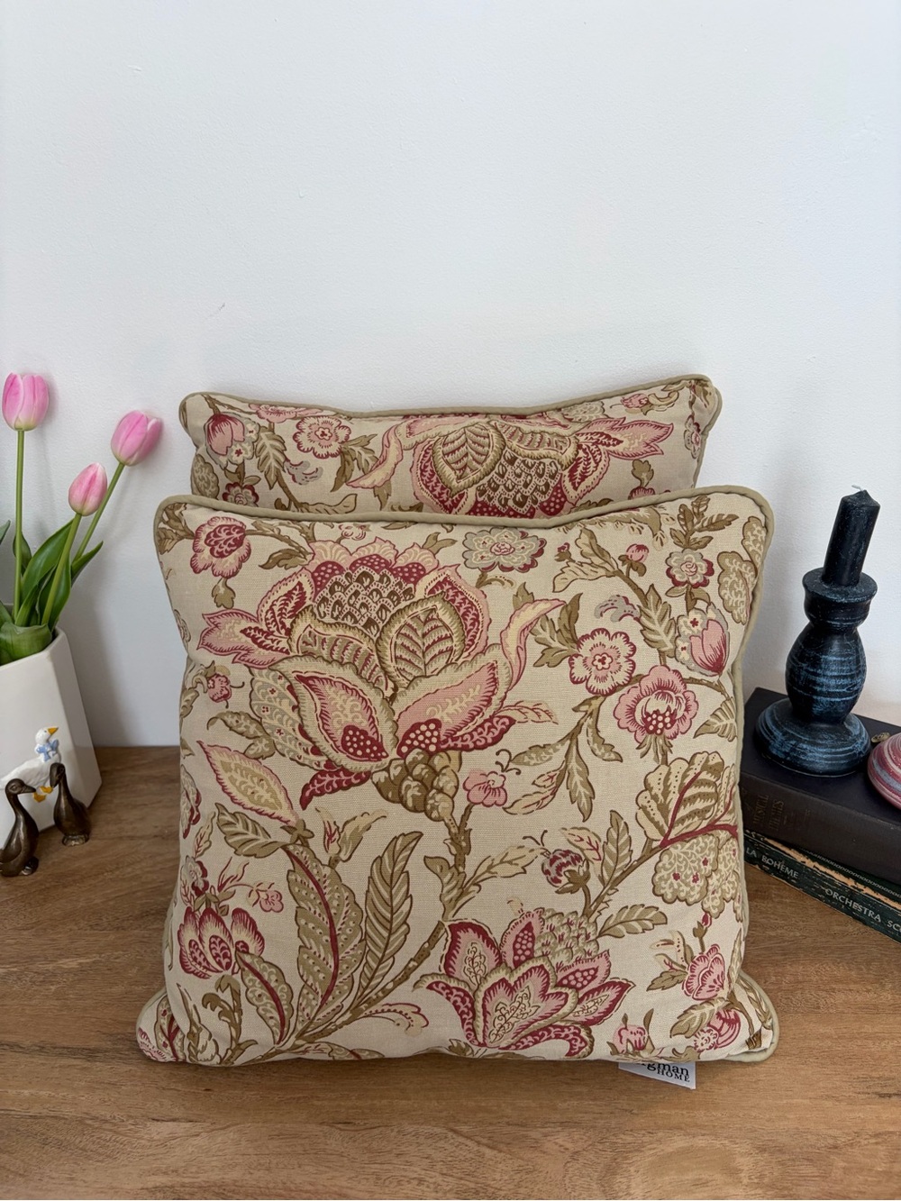 Bergman Home Floral & Striped Throw Pillows – English Country Decor